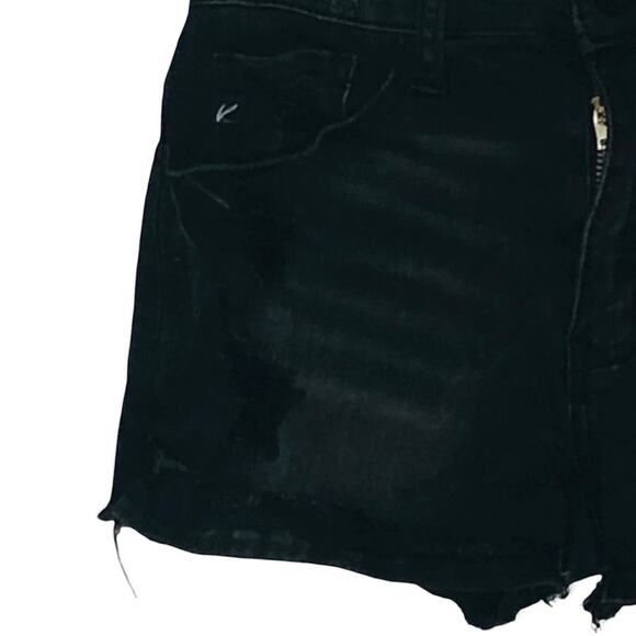KanCan Black Distressed Denim Shorts – Size 24 - Picture 6 of 15